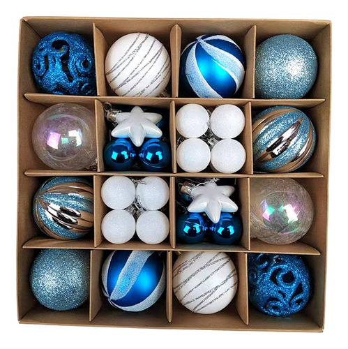 42 Piezas Bolas De Navidad Adornos 3cm-6cm Adornos Azul