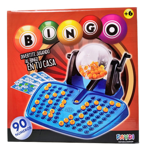 Juego De Mesa Bingo 90 Números Marca Faydi + Bolillero 