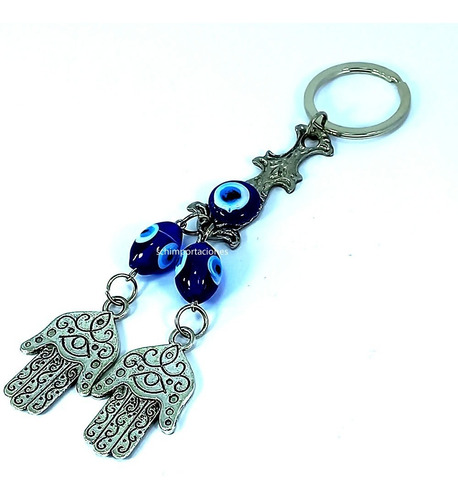 Imagen 2 de 4 de Llavero Ojo Turco - Nazar Boncuu + Hamsa