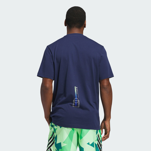 Playera adidas Basketball Made To Ball Hombre Azul Ji7115