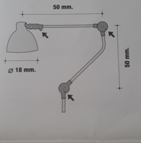 Imagen 10 de 10 de Lampara Brazo Articulado Beltram/biten C/morsa Aluminio