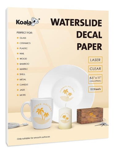 Papel De Calcomanía Koala Waterslide Para Impresora Láser -