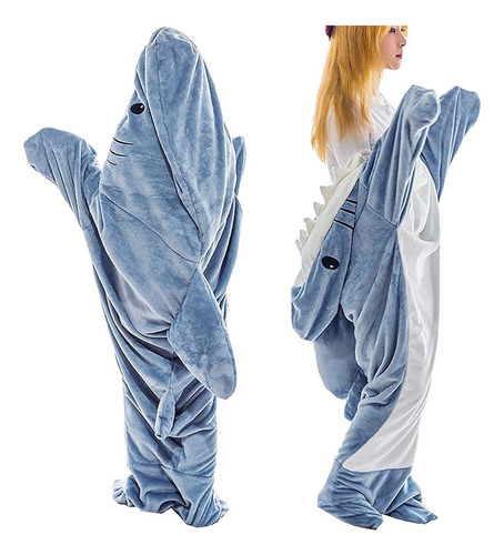 A Pijama Tiburón Pijama Completa Mameluco Disfraz Adulto A