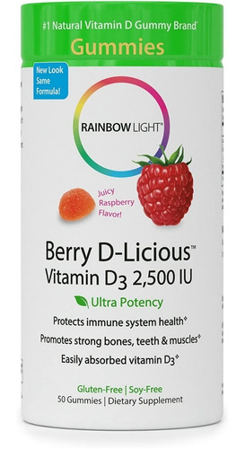 Vitamina D3 50gum Rainbow Light - Unidad a $6602