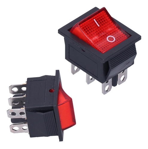 Rocker Power Kcd4, 10 Unidades, Encendido/apagado, Rojo, 6 P
