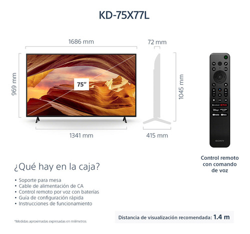 Google Tv 4k Ultra Hd Y Hdr Kd-75x77l