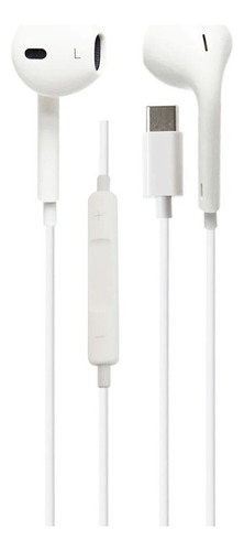 2 Pzas Audífonos Tipo C Manos Libres Iphone/samsung/huawei Blanco