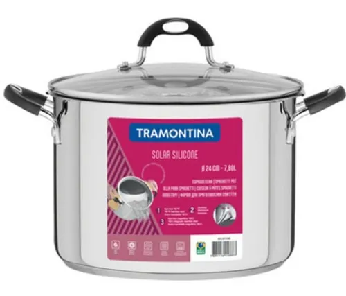Sartén Solar de Silicona Tramontina, Acero Inoxidable, Acero Inoxidable, 24 cm
