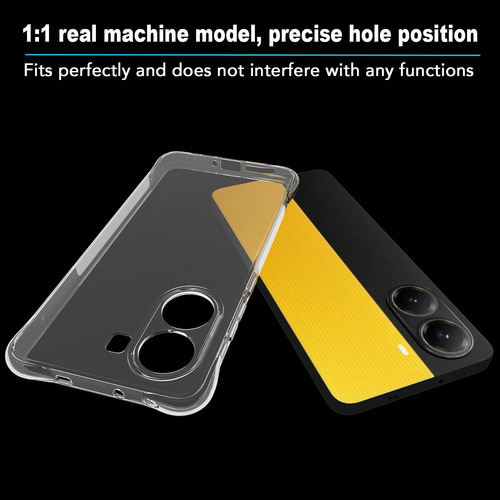 Funda Transparente Para Xiaomi Poco X7 Pro 5g + Laminas
