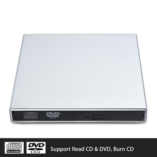 Imagen 5 de 5 de Slim Portátil Usb 2.0 Externo Óptico Cd-rw Quemador Lector D