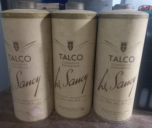 3 Antiguas Latas De Talco Le Sancy De 250 Gramos