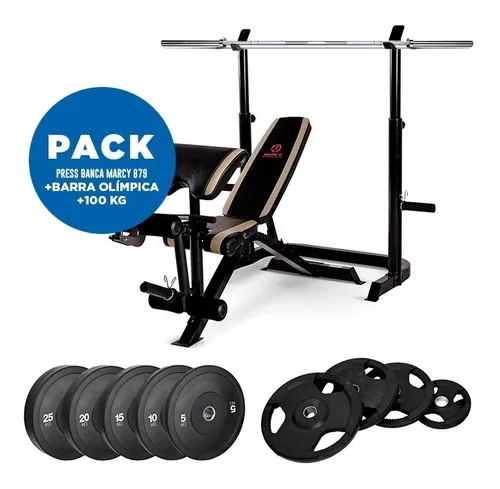 Press Banca Olimpica Marcy Diamond 879 Barra 100 Kg Cuotas sin