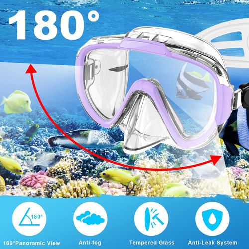 Snorkel Set, Zipoute Snorkel Dry Top Snorkeling Gear For Adu