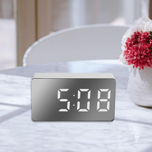 Reloj Despertador Digital Con Espejo Temperatura