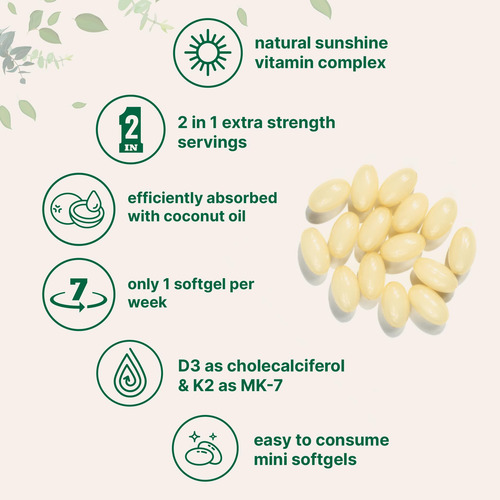 Micro Ingredients Vitamina D3 50000 Ui + K2 240 Cápsulas