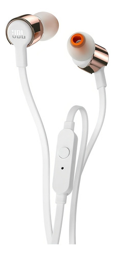 Fone de ouvido in-ear gamer sem fio JBL Tune T210 JBLT210 ouro rosa
