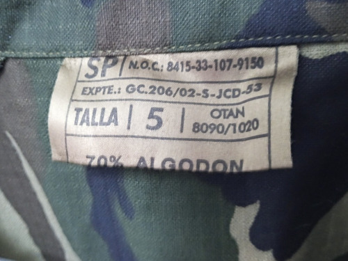 7k Camisa Militar Camuflada Talla M Original (Usado)