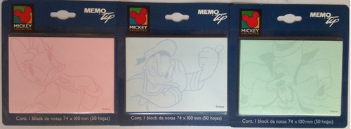 3 Notas Adhesivas Memotip Mickey Unlimited 74x100mm (50hj)