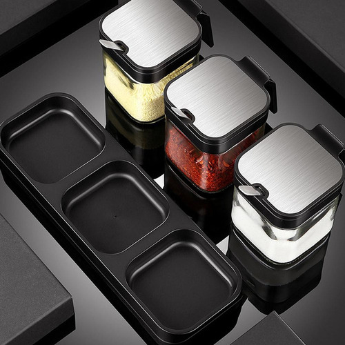 Caja De Condimentos De Vidrio, Recipiente Para Condimentos Y