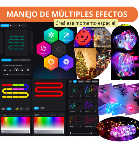 Tira Led Rgb Bluetooth Audiorritmica Con Control Remoto Y App Usb De 10 Metros 100 Leds Con Efectos De Luces