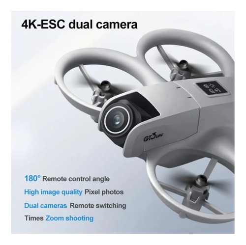 Mini Drone Gt3, Câmera Hd Evita Obstáculos 1 Bateria Cor Cinza