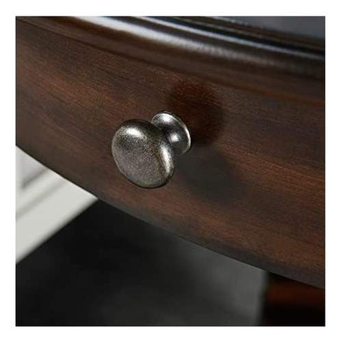Moderion Oval Table Con Cajón, Mesa Lateral De Sofá De Con X