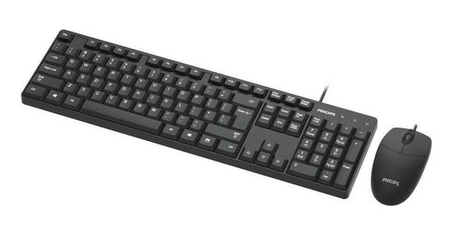 Kit Combo Teclado Mouse Alámbrico Usb Español Philips C254 