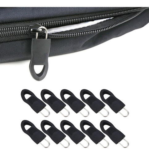 10x Negro Desmontable Zip Negro 2.5x1.5cm Los 3.4x1.4cm