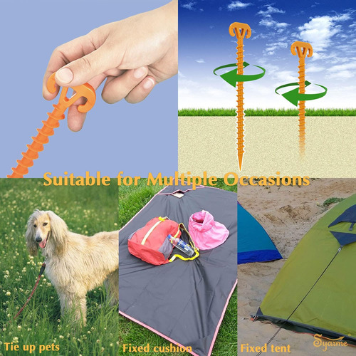 Pack Estacas Para Arena De Playa Syarme, 28cm, X10 Unidades