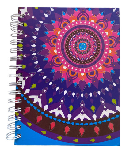 Cuaderno Espiral Tapa Dura Mandala 120 Hojas Rayadas