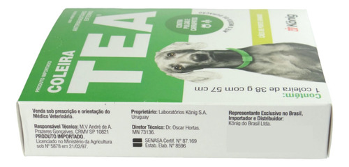 Kit Coleira Tea 327 - Cães Grandes König 38g 57cm - 6 Unid