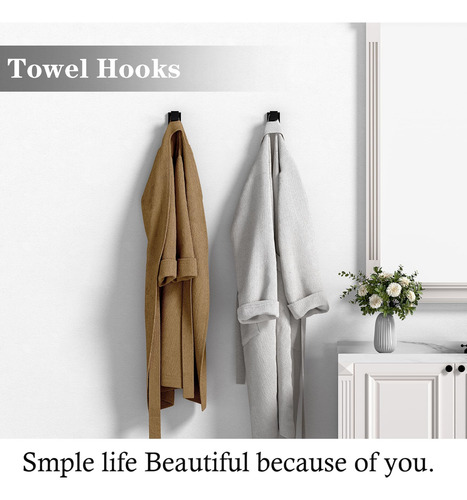 Accesorios De Hardware De Baño Negro De 5 Piezas Matte, Jueg
