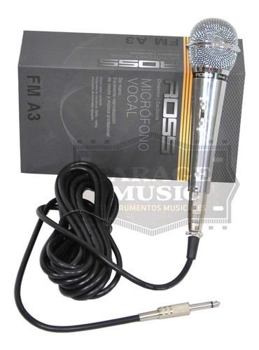 Microfono Karaoke Ross Fm A3 Original Dinamico Vocal Cable