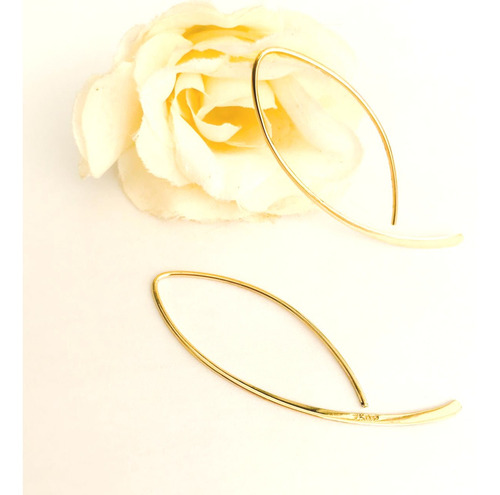 Imagem 3 de 8 de Brinco Fio Longo Anzol Em Ouro 18 K Feminino Linda Jóia