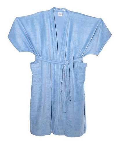 Roupão Veludo Plus Size Briza Azul 3008 Tamanho Ggg