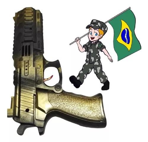 Arminha De Brinquedo Pistola + Granada Dardos Algemas Menino - Gun