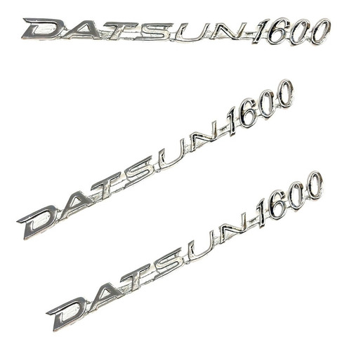 Datsun 1600 Emblema Metálico Cromado Nuevo 3 Piezas Paquete