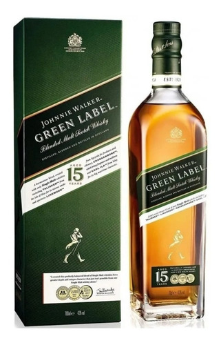 Whisky Johnnie Walker Green Label 750ml. Envío Gratis!