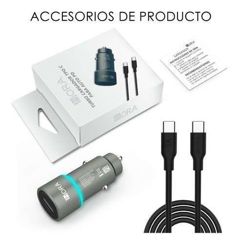 Super Cargador Para Coche Pd 20w C A C Qc3.0 Gran Calidad
