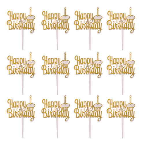 Imagen 2 de 10 de 12 Piezas Cake Toppers Para Fiesta De Cumpleaños Casa