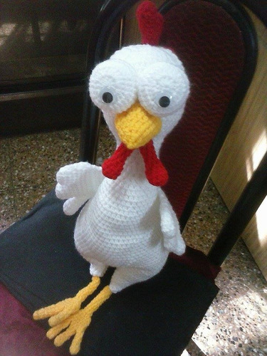 Gallina Tejida Al Crochet 35cm