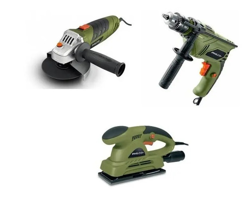 Combo Amoladora + Taladro Percutor + Lijadora Philco | Envío gratis