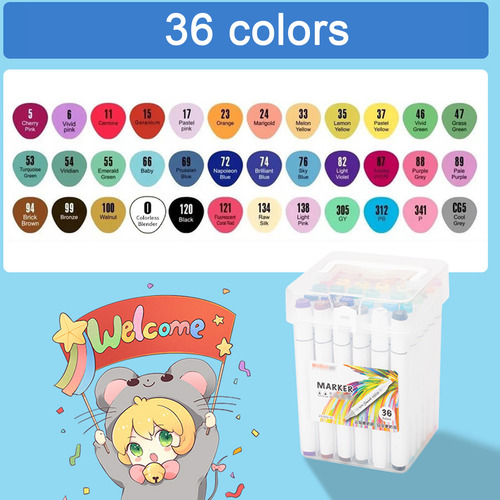 Caneta Marcador Ponta Dupla 80 Cores