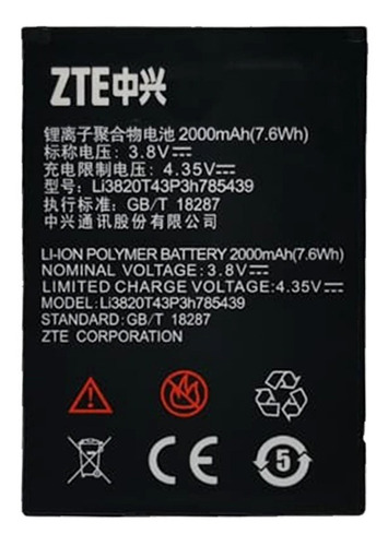 Batería Para Celular Zte L3 Blade 2000mah 3.8v Original Pila