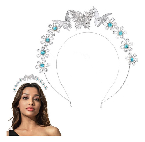 Fstrend - Diadema Con Corona De Mariposa, Diseño De Flores,