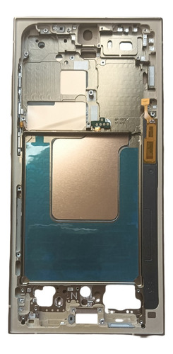 Marco Bisel Y Tapa Trasera Para Samsung Galaxy S24 Ultra Amarillo Titanio