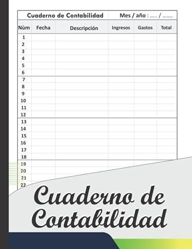 Cuaderno De Contabilidad Libro De Contabilidad..., De Logbooks, Abibi. Editorial Independently Published En Español