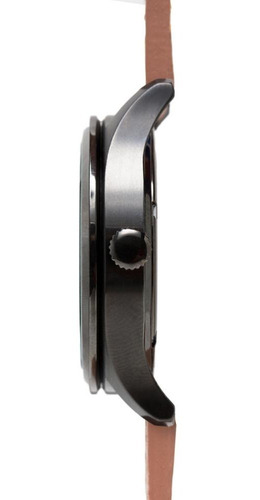 Reloj Hombre Walla - Timekeeper - Midnight Classic - Seiko Malla Marrón Bisel Negro Fondo Negro