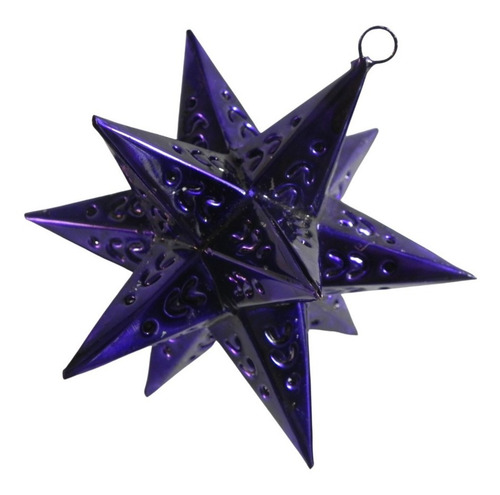Imagen 1 de 5 de Esferas Navideñas Artesanales, 10 Estrellas De Latón Morado