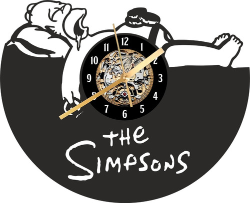 Reloj De Pared The Simpsons Calado En Madera Deco Negro